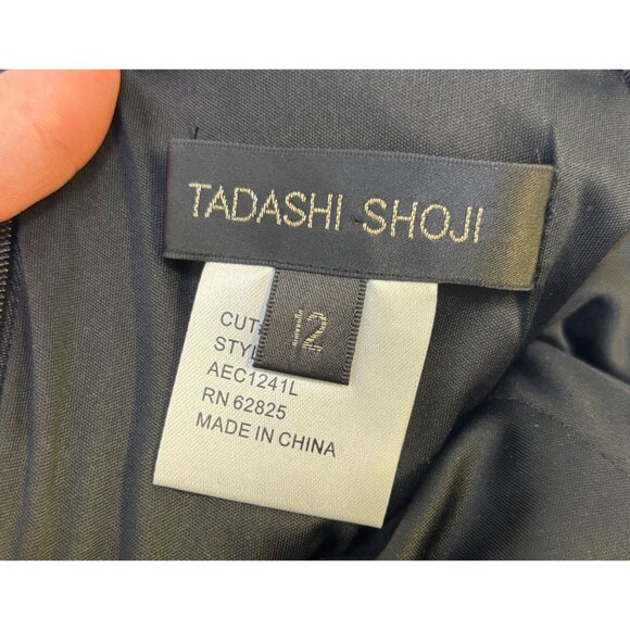 Tadashi Shoji Lace Maxi Dress Black & Cream Size 12 - Picture 4 of 4